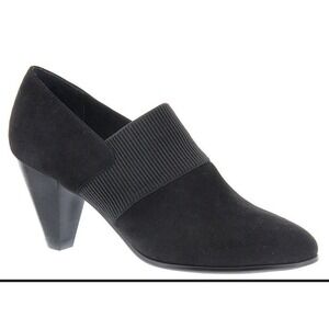 David Tate Womens Citadel Black Suede Stretch Booties Heels Black Sz 9W